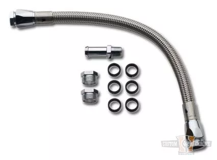 10" PRE-ASSEMBLED S/BRAID OIL LINE For Harley-Davidson