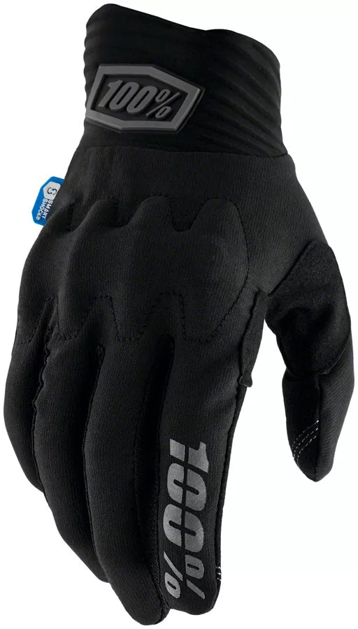 100% Cognito Smart Shock Gloves - Black, Full Finger