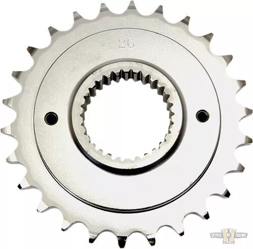 26-Tooth, 1/2" Offset Transmission Sprocket, Silver, for Harley-Davidson