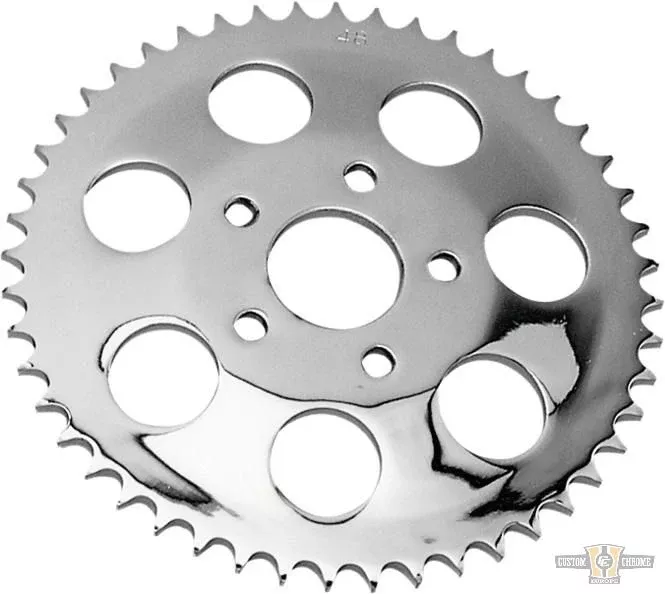 47-Tooth, 6mm Offset Chrome Rear Sprocket for Harley-Davidson