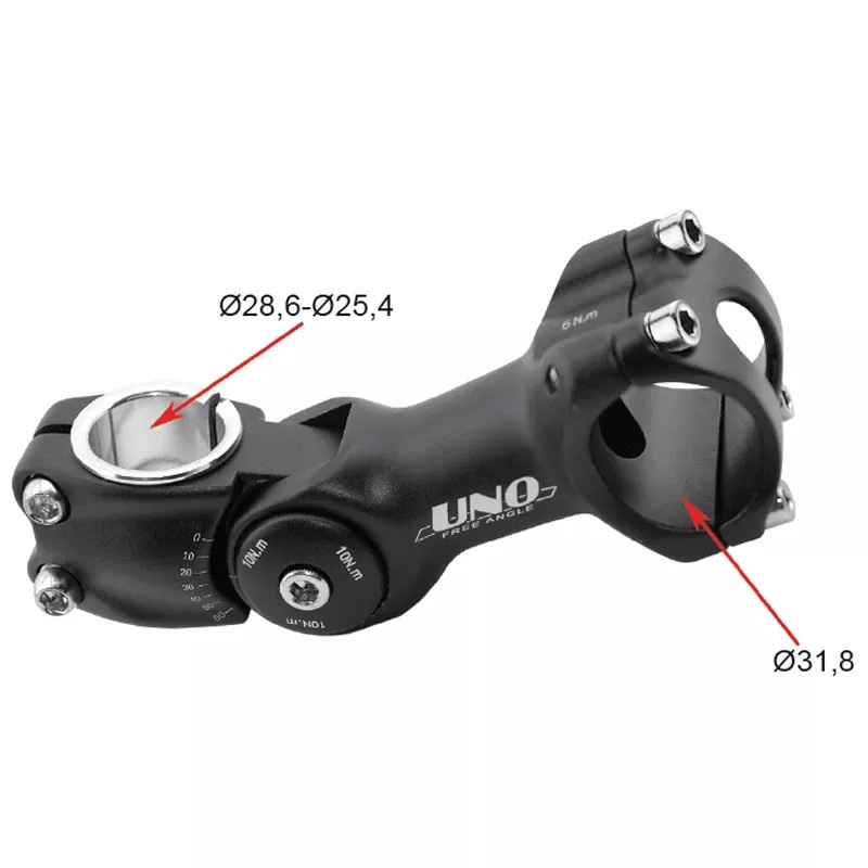 Bicycle stem 0° / 60° UNO - 110 mm silver