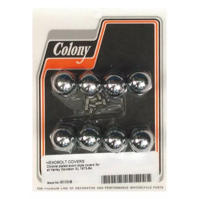 Colony, Acorn Head Bolt Cover Set, Chrome for Harley Davidson