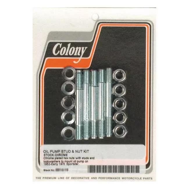 Colony, Oil Pump Mount Kit OEM Style. Chrome For Harley Davidson