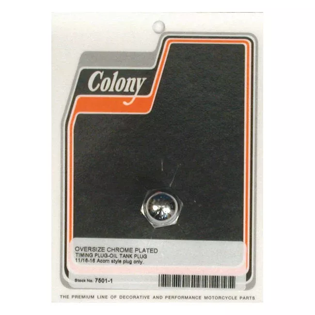 Colony, Oversize Timing/Drain Plug. Acorn For Harley Davidson