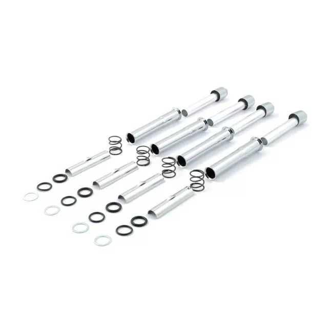 Complete Pushrod Cover Kit 57-85 XL. Chrome For Harley Davidson