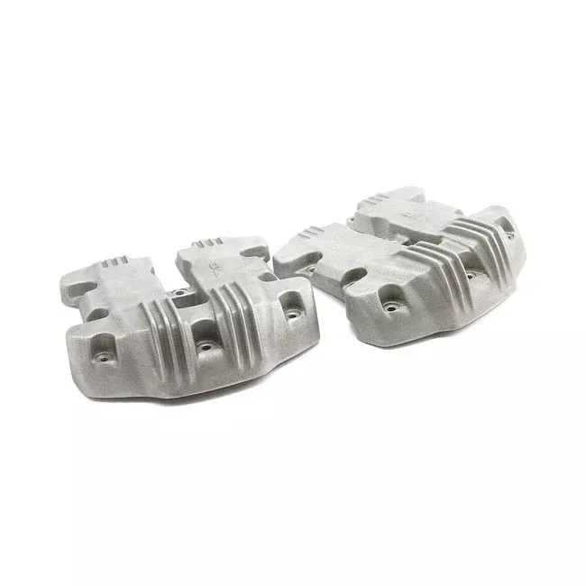 EMD Ribbed Style Rocker Cover Set, Raw, for Harley-Davidson