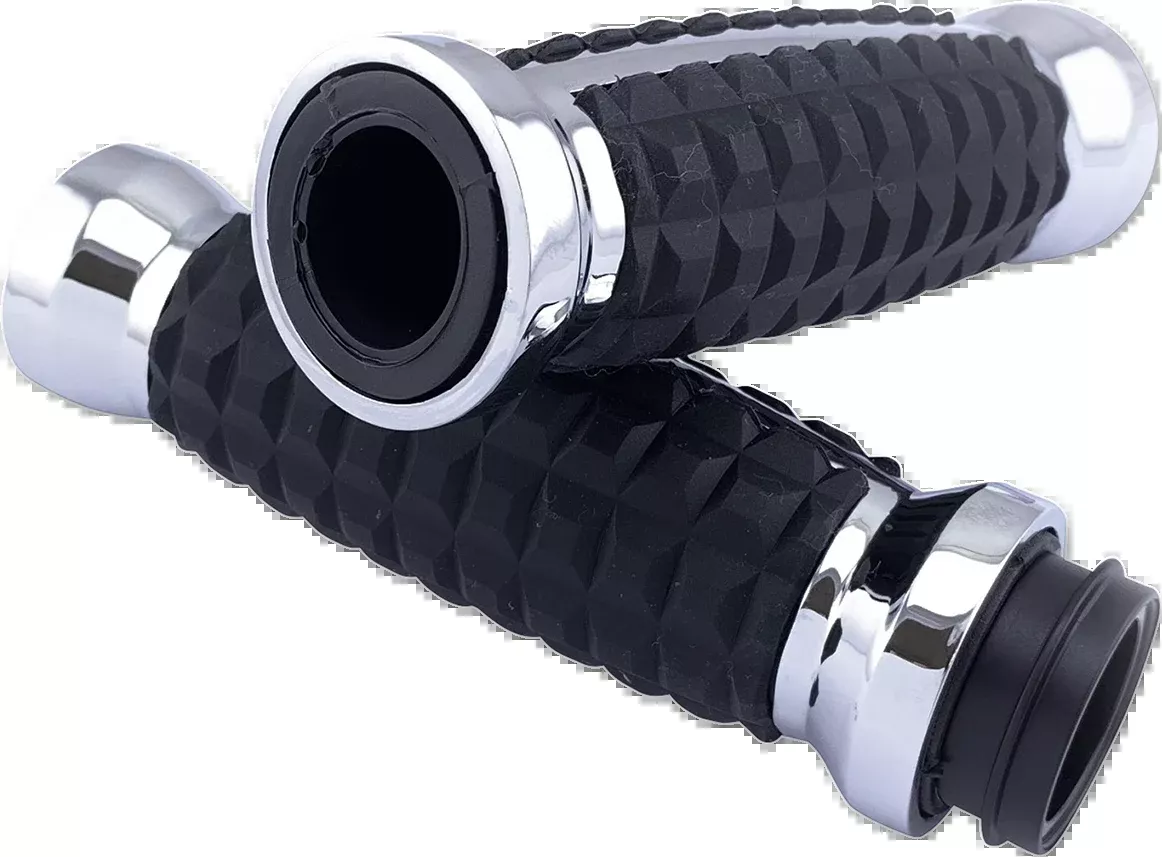 Grenade Grips Chrome For Harley Davidson