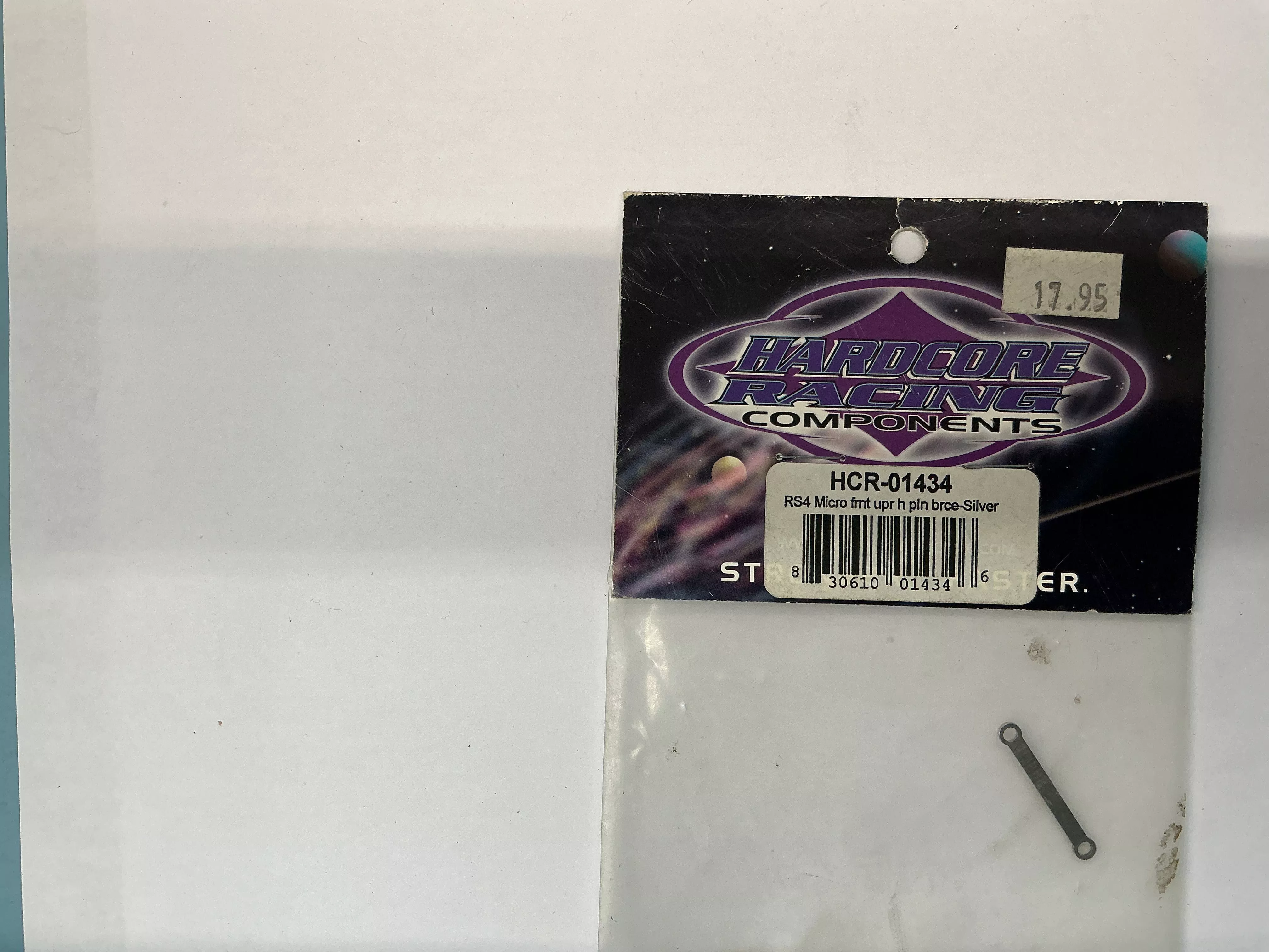 HARDCORE RACING RS4 Micro Frnt Upr H Pin Brce-Silver HCR01434
