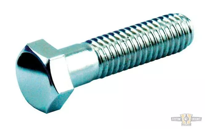 Hex Head Screw Pack Chrome Hex Head 1/4"-28 UNF 2" For Harley-Davidson