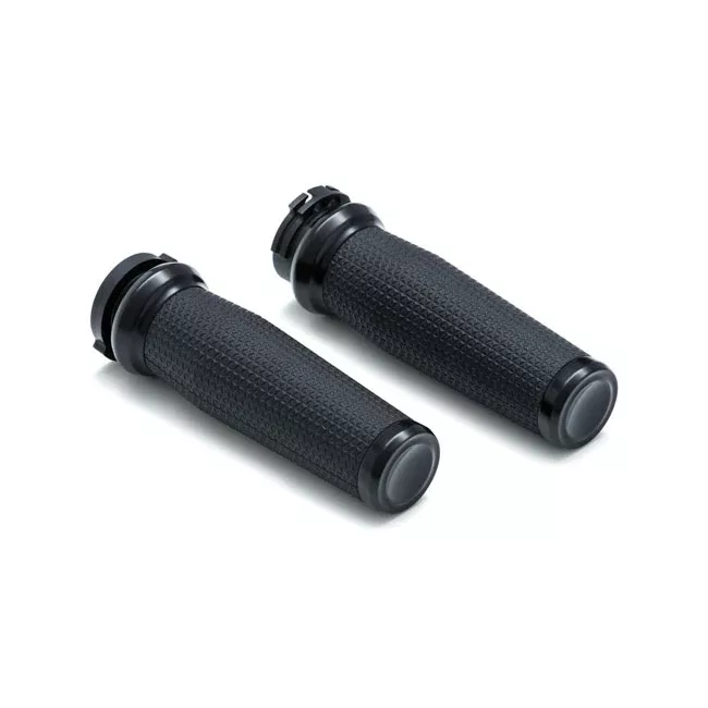 KURYAKYN, THRESHER GRIPS. SATIN BLACK FOR HARLEY-DAVIDSON