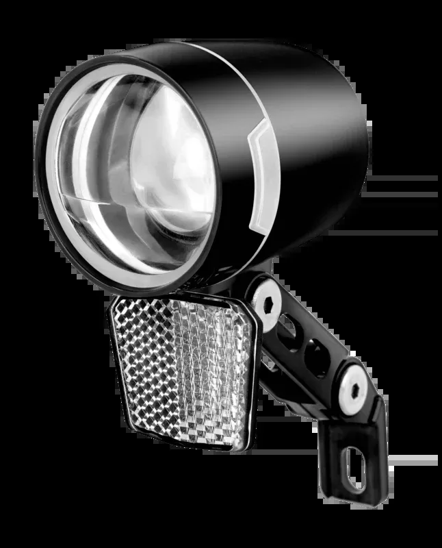 LED 100lm bicycle front light for 6V dynamo + reflector