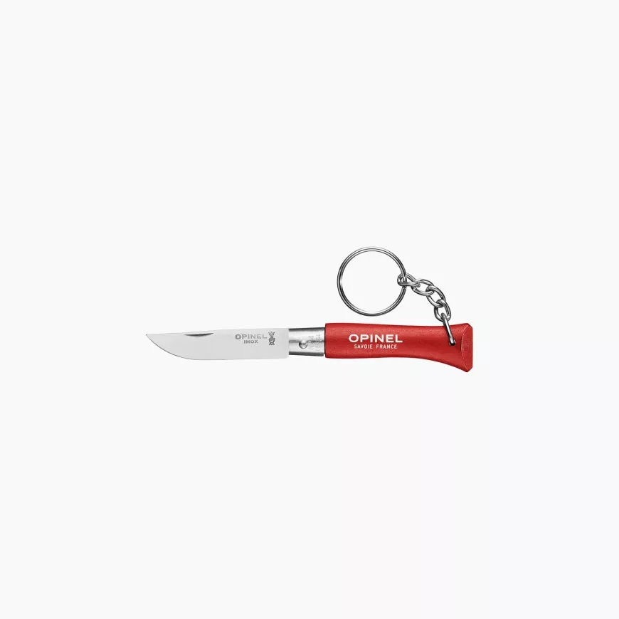 No.04 Stainless Steel Folding Knife Keychain - Deep Red