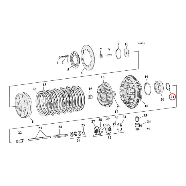Retaining Ring, Clutch Bearing For Harley Davidson