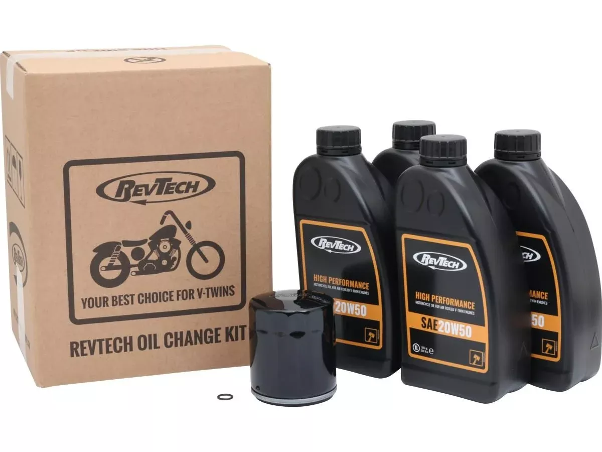 RevTech 20W50 Mineral Oil Change Kit for Harley-Davidson Evolution