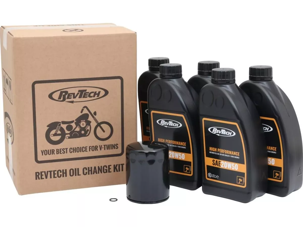 RevTech 20W50 Synthetic Engine Oil Change Kit for Harley-Davidson M8