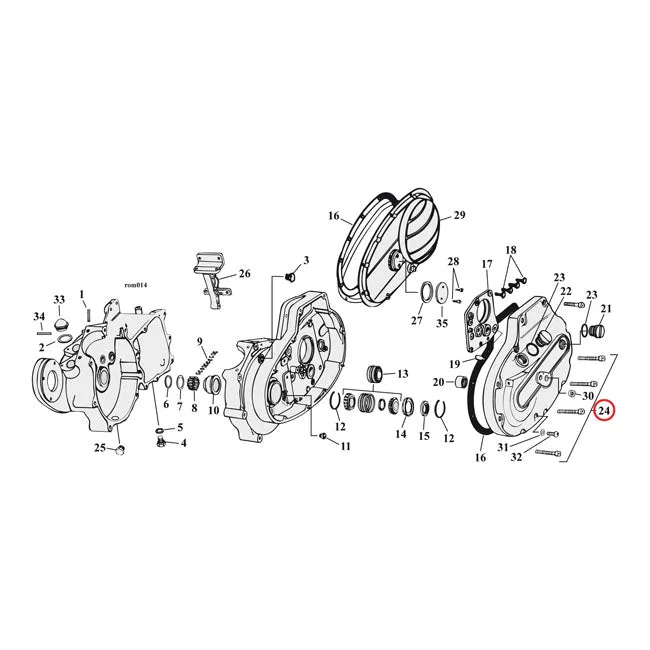 XL Side Cover Mount Kit, Chrome Allen For Harley Davidson